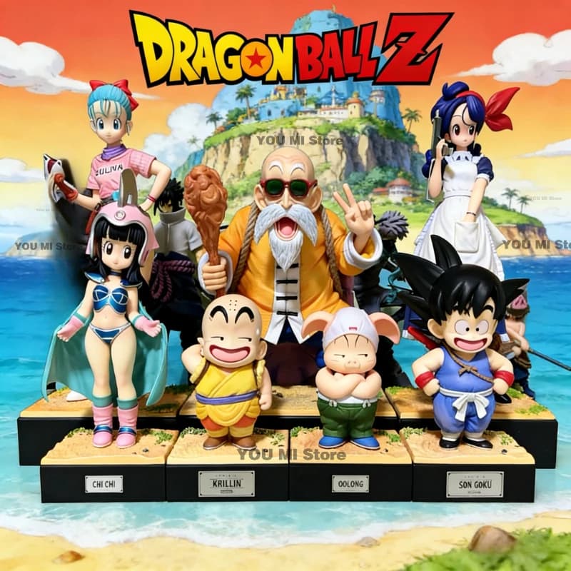 Statua Jt Dragon Ball: Personaggi Oolong, Krillin, Goku, Chichi, Lunch, Bulma - Action Figure in PVC da Collezione, Modellini Giocattolo, Regalo
