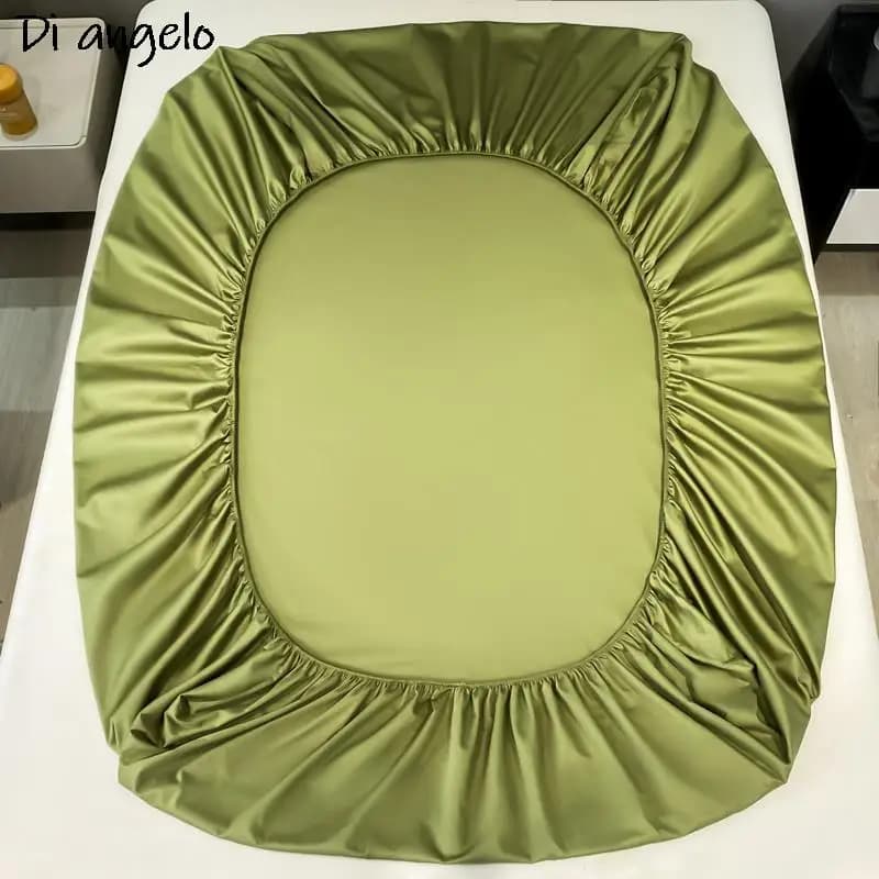 Lenzuolo con angoli in cotone egiziano tinta unita 1000TC con fasce elastiche Coprimaterassi regolabili antiscivolo Letto matrimoniale King Queen # /