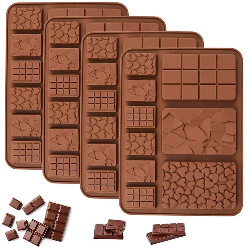 Stampi per cioccolato abbinabili per uso alimentare Stampo per torta riutilizzabile in silicone antiaderente a forma diversa per proteine e barre energetiche
