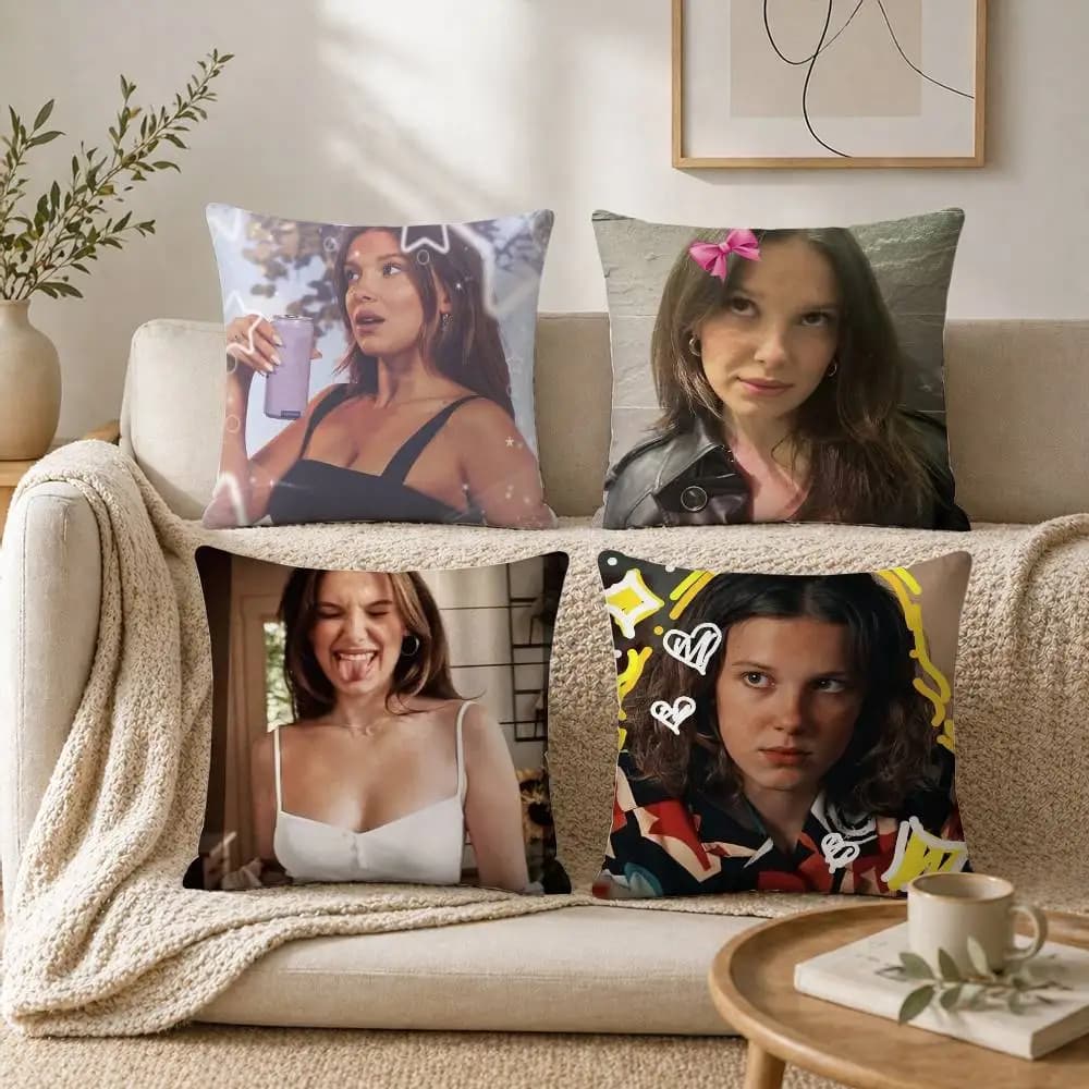 Fodera protettiva per cuscino Millie Bobby Brown per divano, soggiorno, ufficio domestico, decorazione per la casa