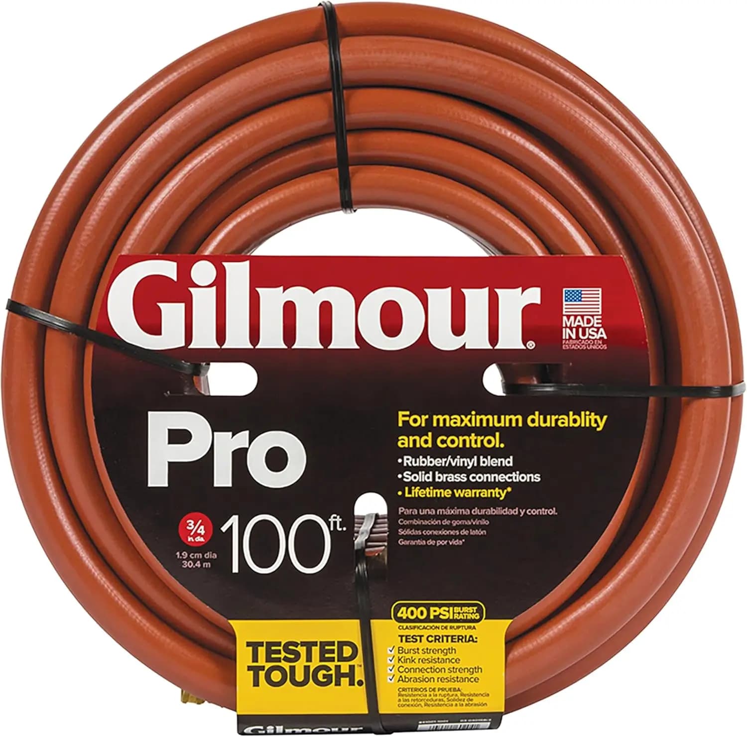 Heavy Duty 3/4" x 100' Garden Hose, Kink Resistant & Durable, 400 PSI Burst Strength