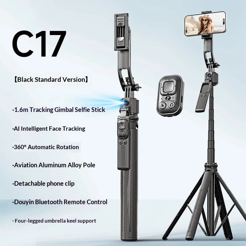 Smart AI Follow-Up Gimbal C17 Selfie Stick Face Tracking Dispositivo selfie estensibile anti-shake Supporto per telefono