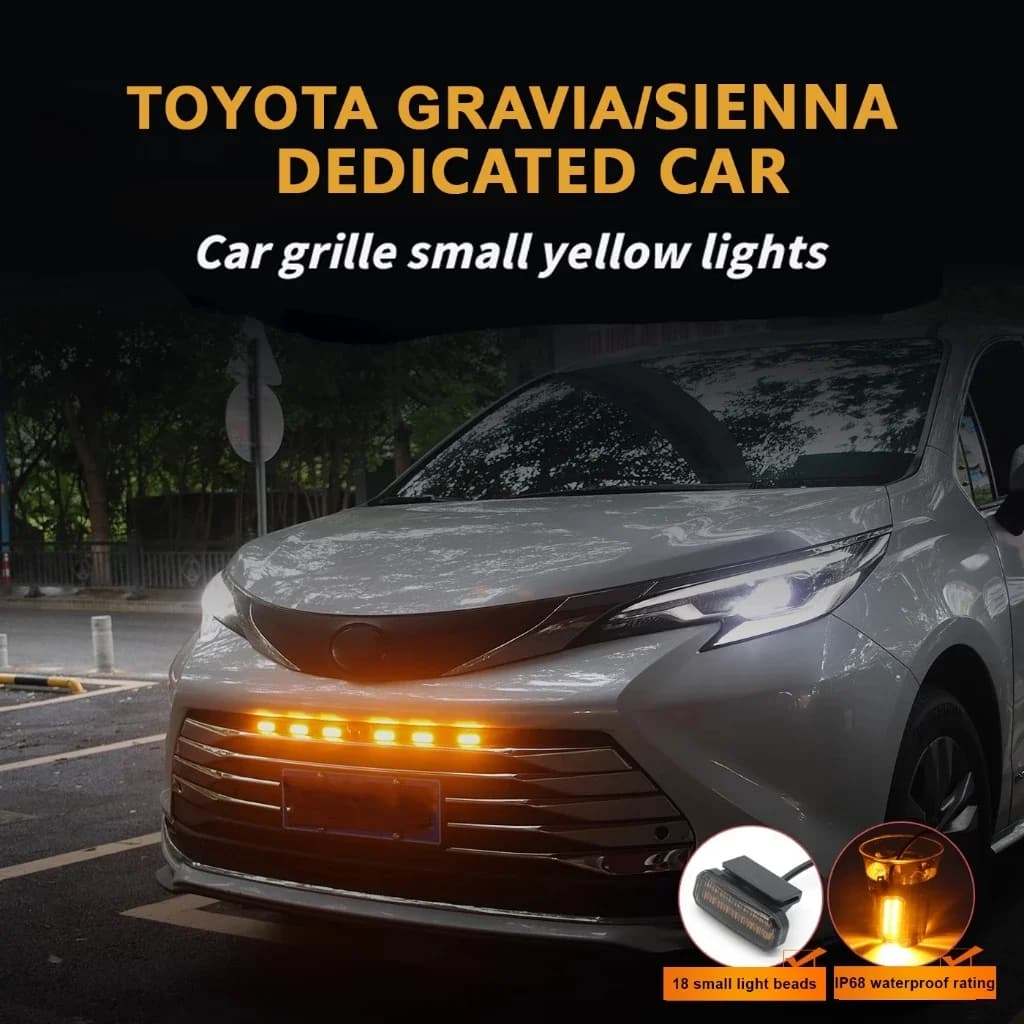 12V 18 LED Luce della griglia anteriore PER TOYOTA GRAVIAI SIENNA Luce di marcia diurna Ruota Sopracciglio Lampada Luci della griglia