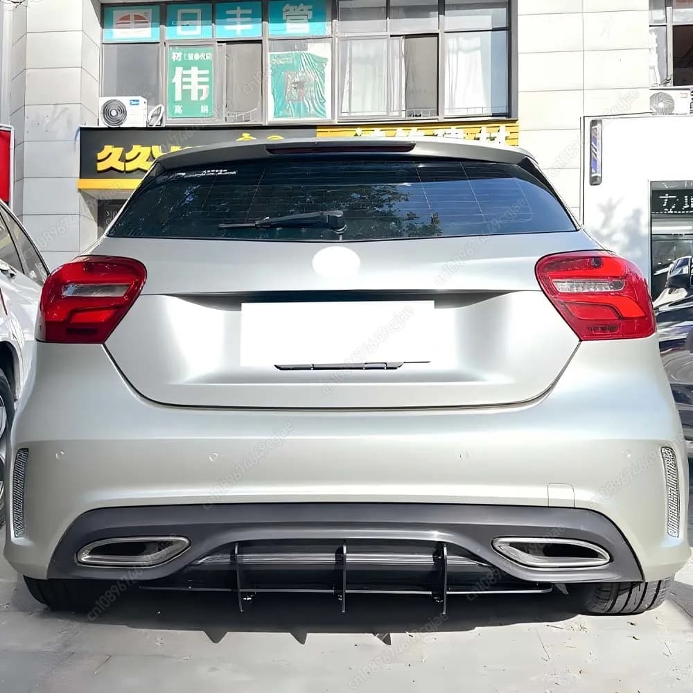 Per Mercedes Benz Classe A W176 AMG Linea 2016-2018 Hatchback Kit Corpo Nero Tuning Auto Paraurti Posteriore Lip Diffusore Spoiler Splitter