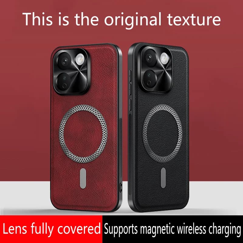 For Magsafe Case For XIAOMI Redmi Note 17 Pro Max 17Pro Max PU Leather Metal Magnetic Shockproof Case Lens Protection Back Cover