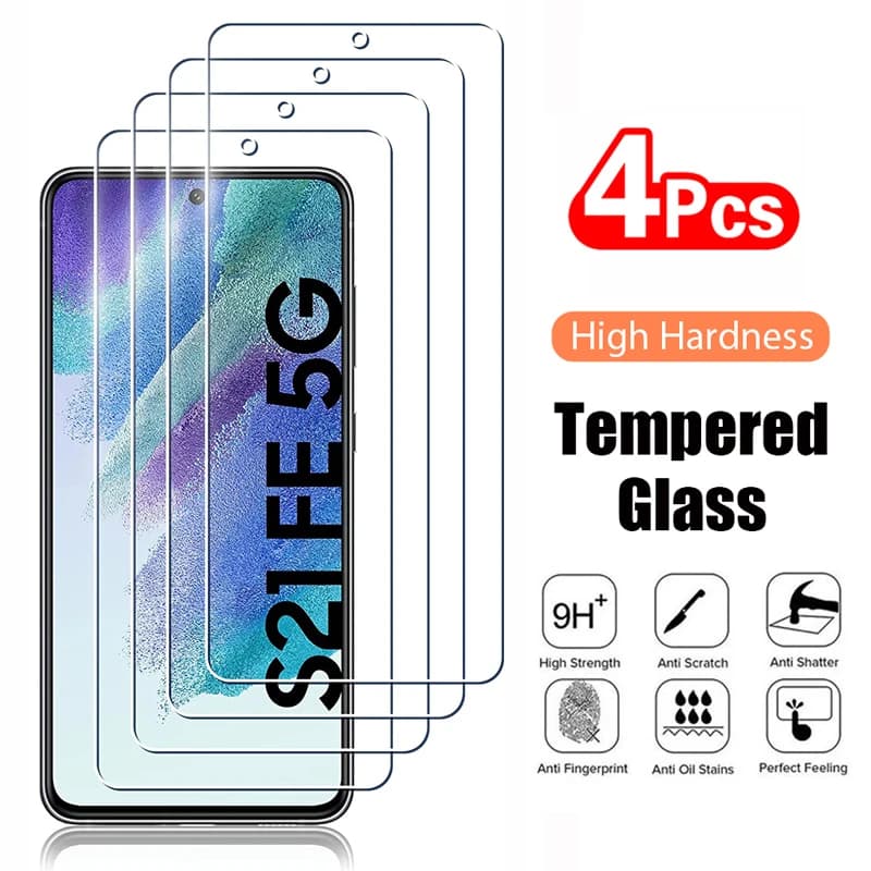 Proteggi schermo 2/4 pezzi 9H per Samsung Galaxy S21FE 5G HD in vetro temperato