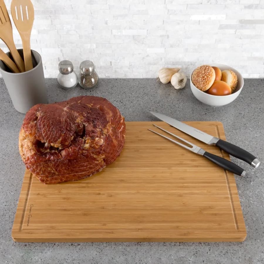 Extra-Large Bamboo Cutting Serving Board with Juice Groove