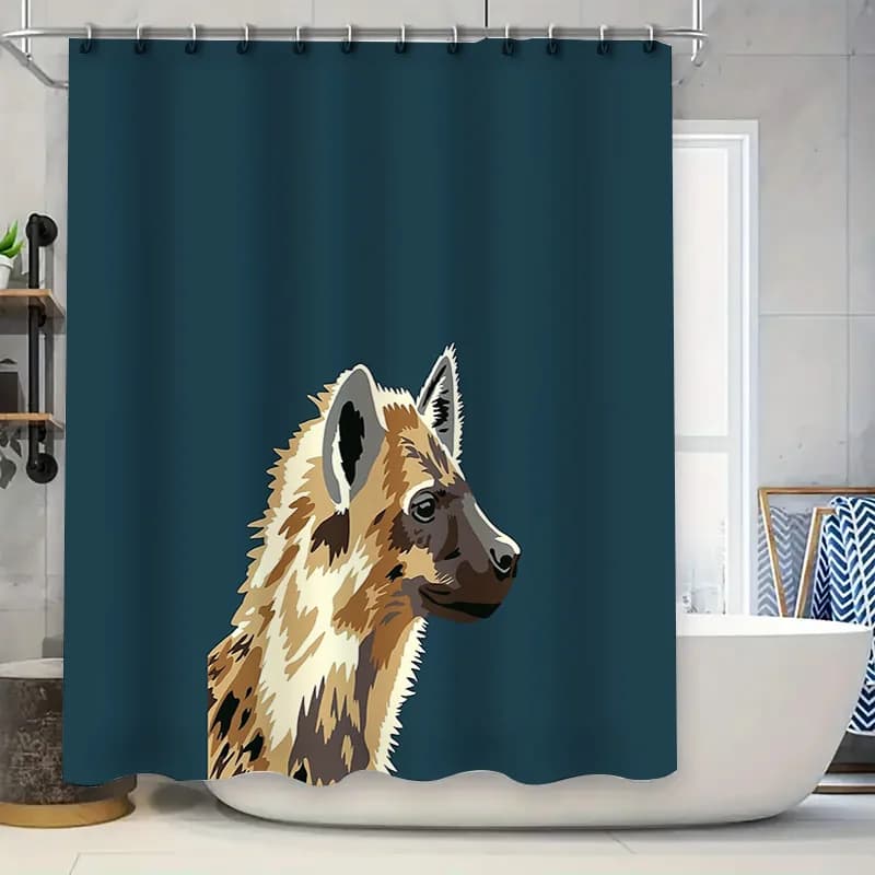 Tenda da doccia per bagno Modello ippopotamo Decorazione impermeabile Animali da fattoria Fauna selvatica Stampa Bagno Sfondo Tessili per la casa