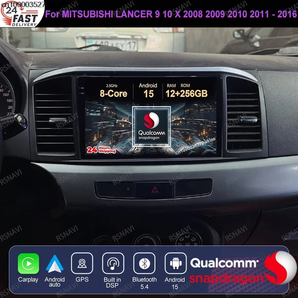 Android 15 For MITSUBISHI LANCER 9 10 X 2008 2009 2010 2011 - 2016 Car Radio DSP Wireless Carplay Auto Navigation Multimedia BT