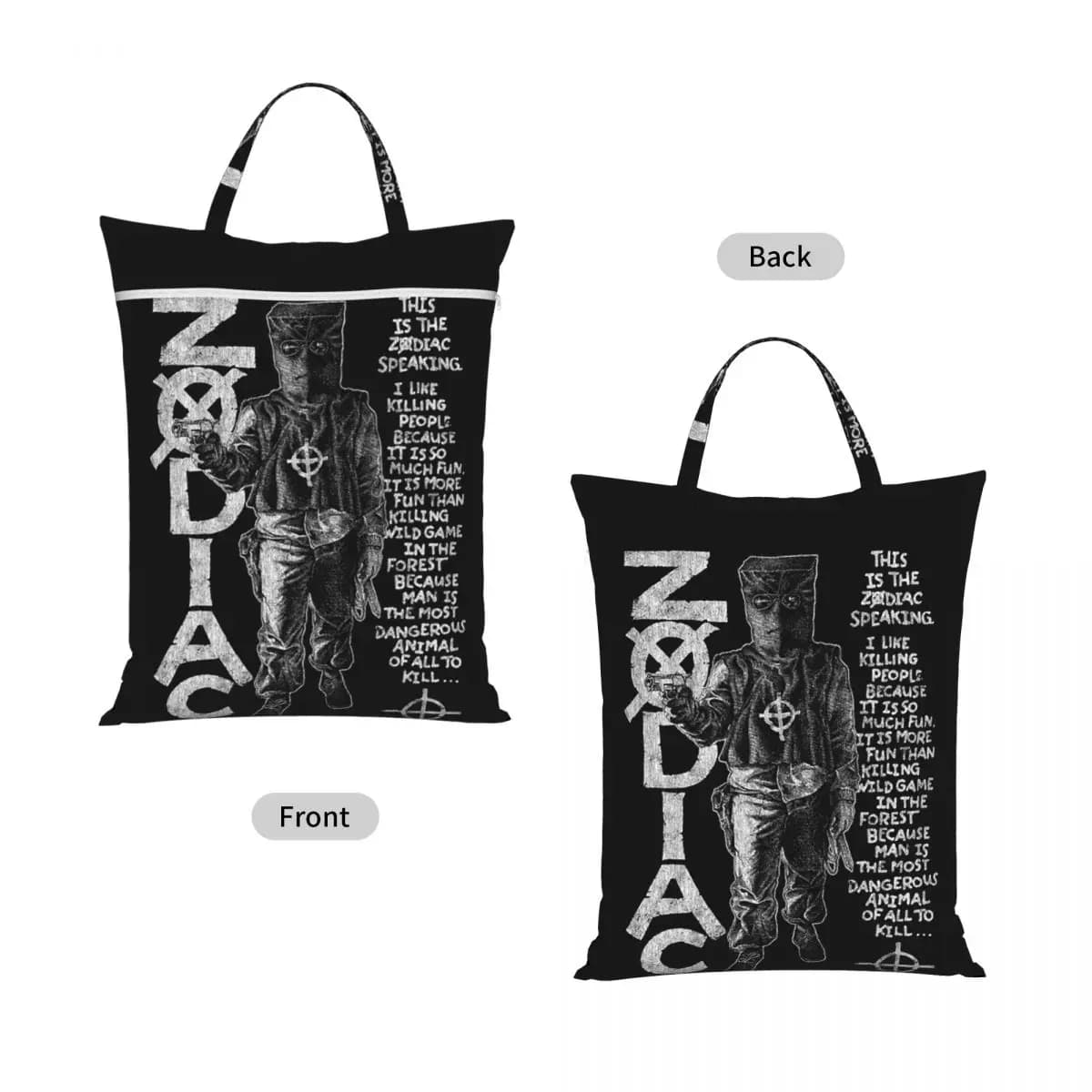 Zodiac,David Fincher,Crime,Serial Killer Travel Laundry Bag Waterproof Reusable Dirty Clothes Pouch Gym Yoga Washing Basket