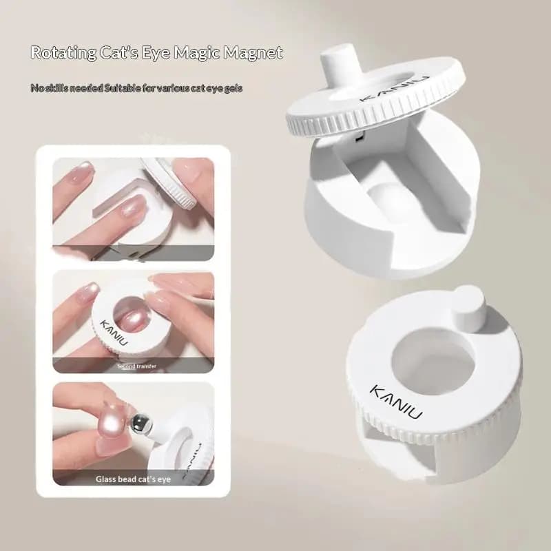 Magnete Rotante per Unghie Effetto Occhio di Gatto, con Perline di Vetro Luminose, Multifunzionale, Forte, Automatico, per Nail Art e Smalto Gel