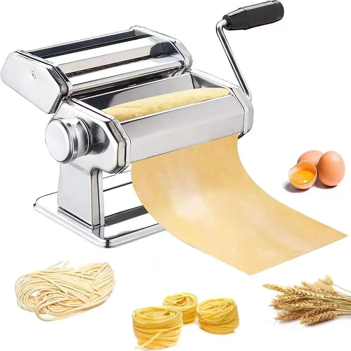 Macchina per pasta manuale multifunzione domestica in acciaio inossidabile, pressa per pasta avvolgitrice per gnocchi di noodle a rullo manuale