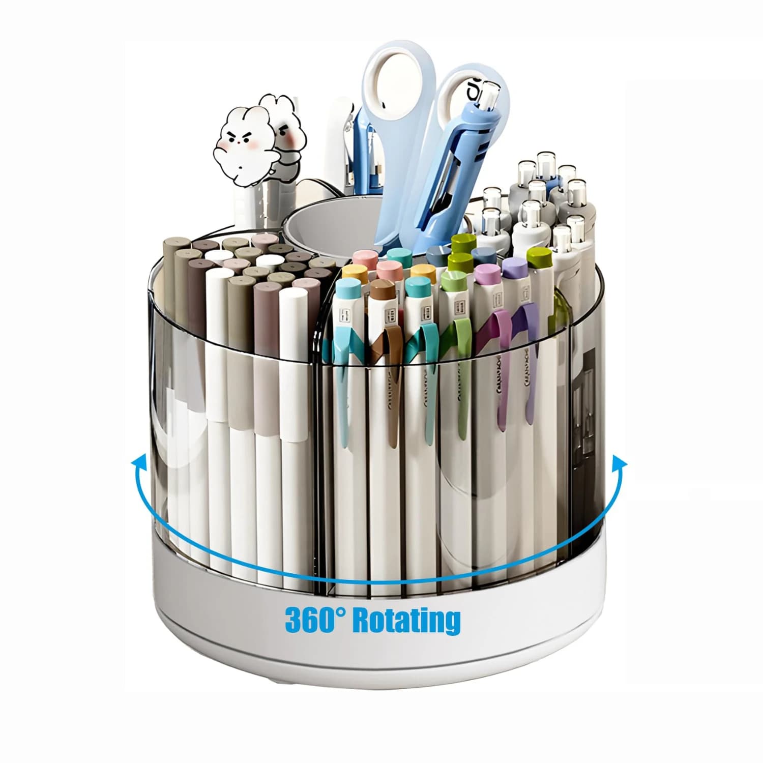 ° Organizer da scrivania girevole Supporto multifunzionale a 6 slot per forniture per ufficio, arte e trucco