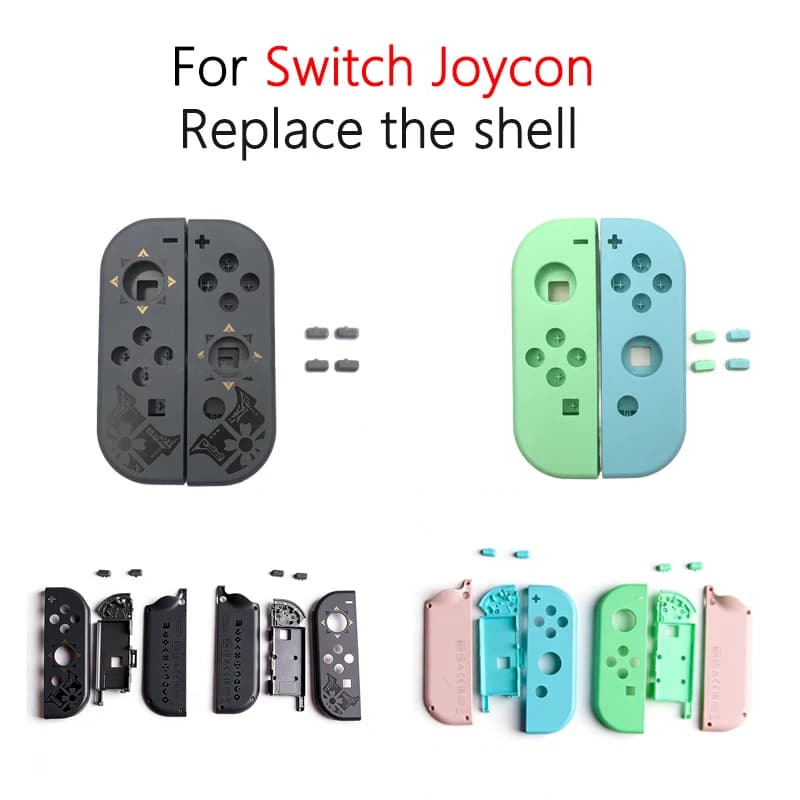Set di Gusci di Ricambio per JoyCon di Switch, Custodia Trasparente con Pulsanti per Controller Joycon di Switch