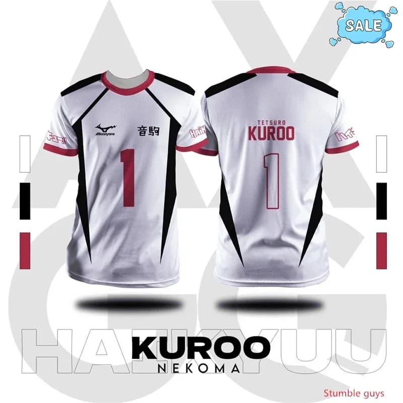 Maglietta Cosplay Nekoma Club Haikyuu Anime Kuroo Tetsurou Kozume, Uniforme da Pallavolo, Abbigliamento Sportivo per Uomini e Ragazzi
