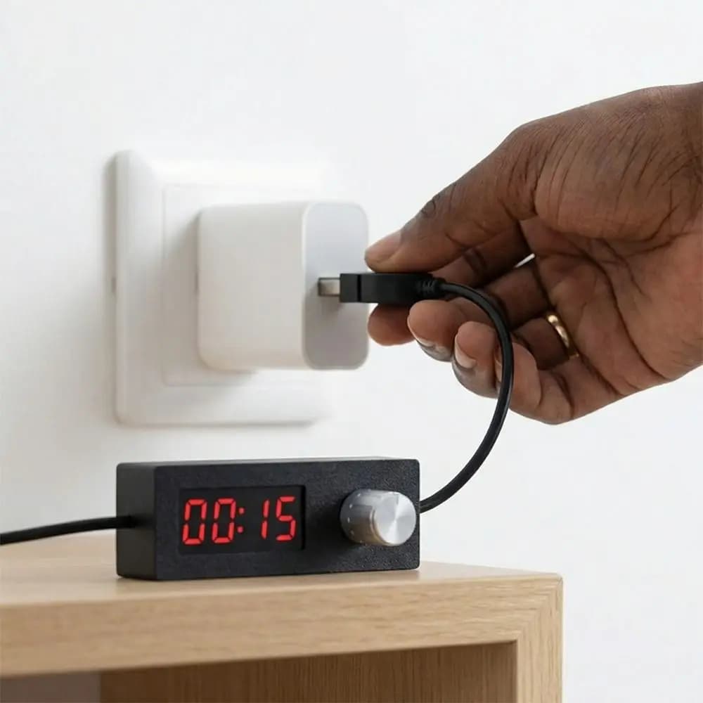 Timer USB per Acquario con Display Digitale, Interruttore Temporizzato Efficiente e Regolabile, Cavo per Timer, Dispositivo di Alimentazione Portatile per Acquario