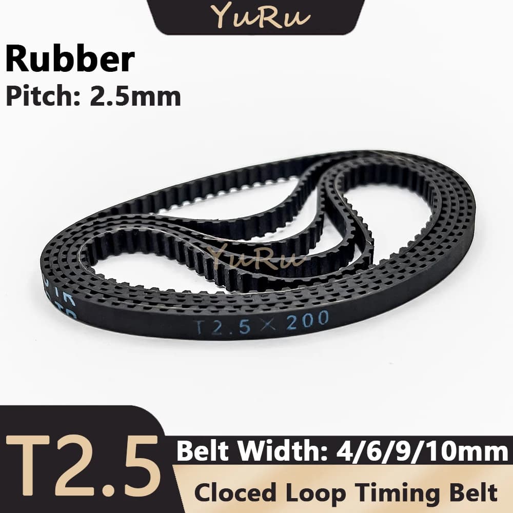 Cinghia dentata in gomma ad anello chiuso T2.5 Larghezza 4/6/9/10mm Lunghezza 160 200 245 480 Passo 780mm Cinghia sincrona T2.5 da 2,5 mm