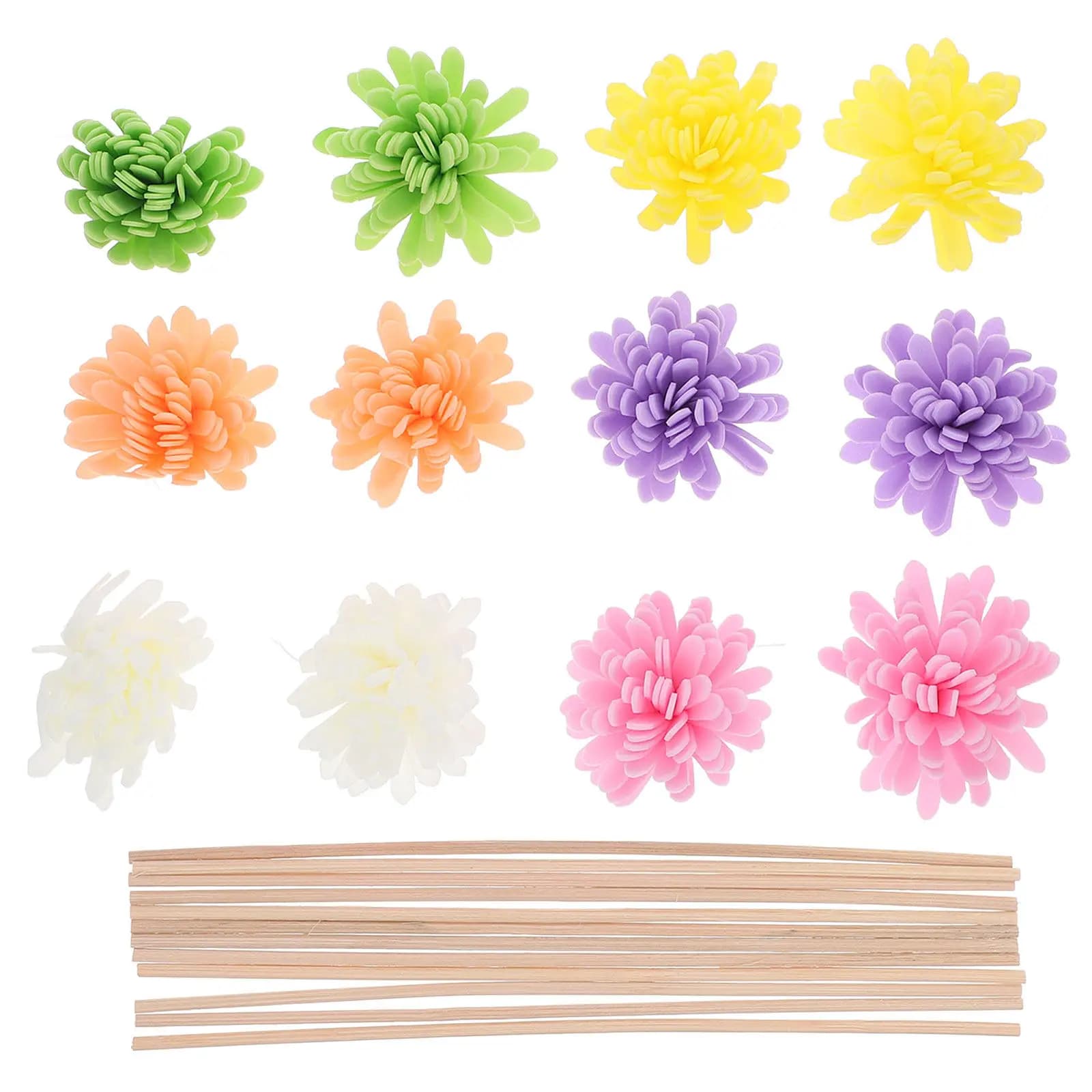 12Pcs Fragrance Reed Diffuser Sticks Flameless Essential Oil Reeds Replacement Strips Longlasting Aroma for Home Office