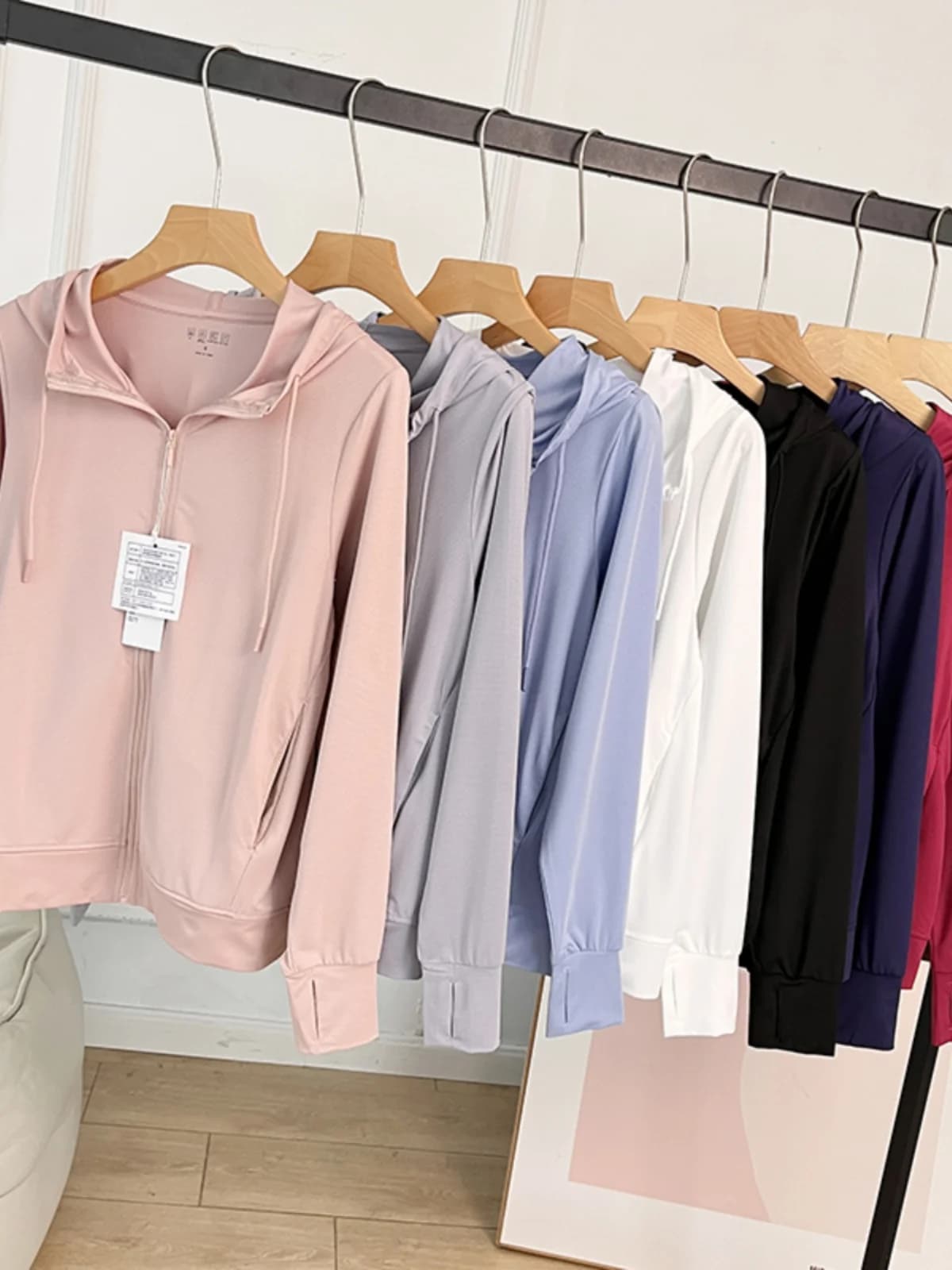 Cardigan Leggero e Traspirante con Protezione UV in Seta Ghiaccio, con Cerniera e Cappuccio, Abbigliamento Esterno da Donna, Moda per la Protezione Solare