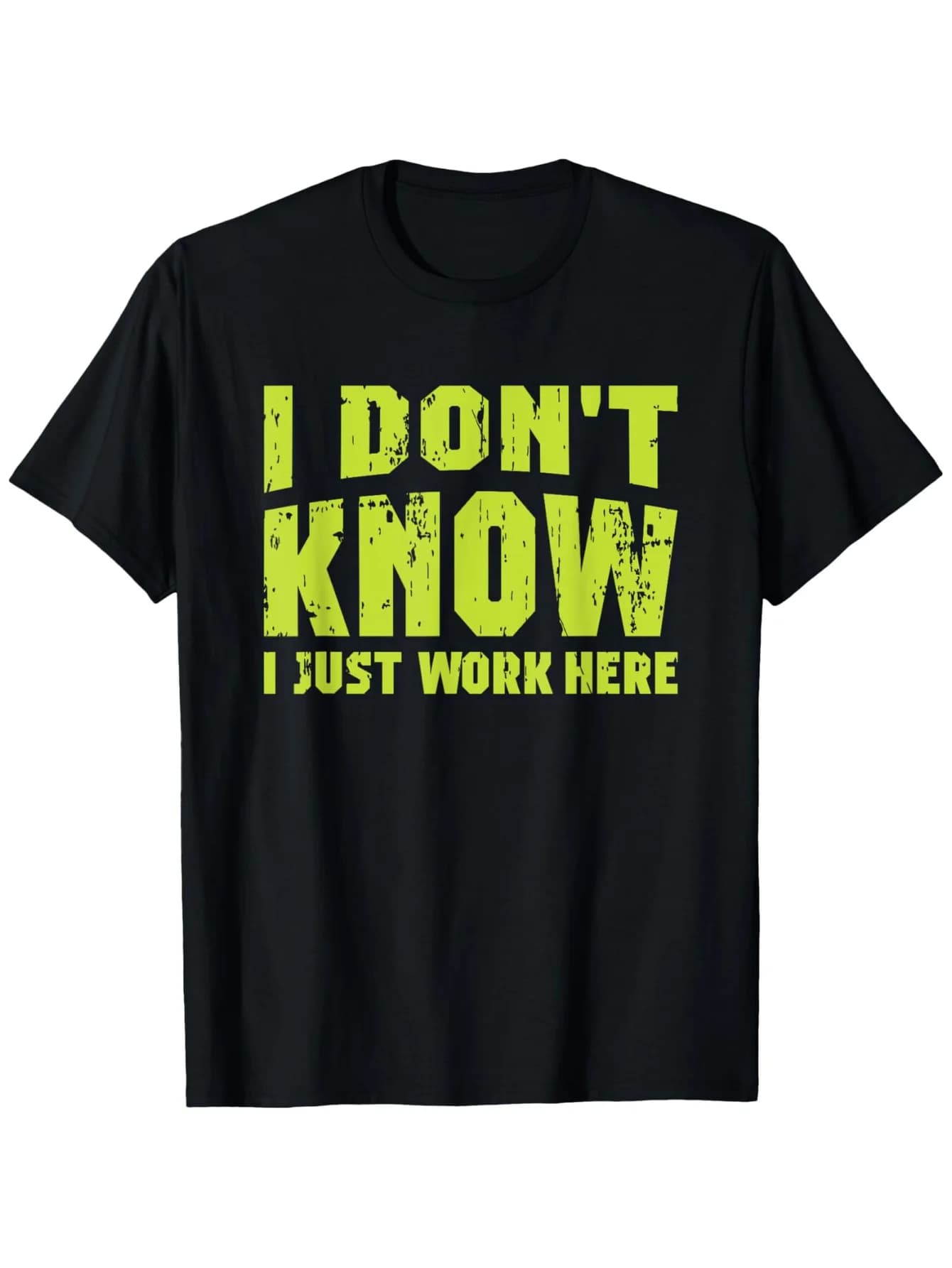 T-shirt "Non soccio, solo lavorare qui" - Stampa verde neon, regalo per colleghi S-3XL