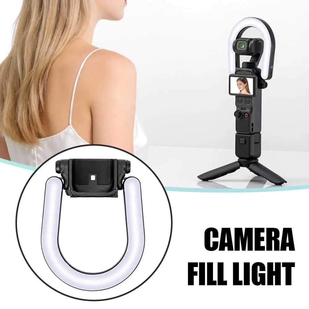 Luce ad Anello Ricaricabile per DJI Osmo Pocket 4, Illuminazione per Vlog e Fotografia, Angolo Regolabile, Luce di Bellezza, Accessori per Fotocamera