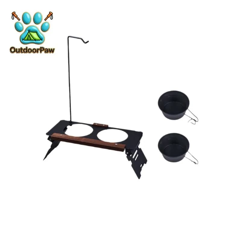 Portable Multi-Function Pet Stand Pet Bowl Holder for Cat and Dog Food Outdoor Camping and Home Use