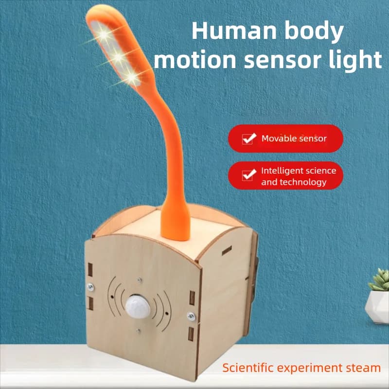 Luce notturna con rilevamento umano fai-da-te Kit di esperimenti scientifici fai-da-te e modello educativo Giocattolo Scienza fisica Giocattoli per bambini Giocattolo regalo