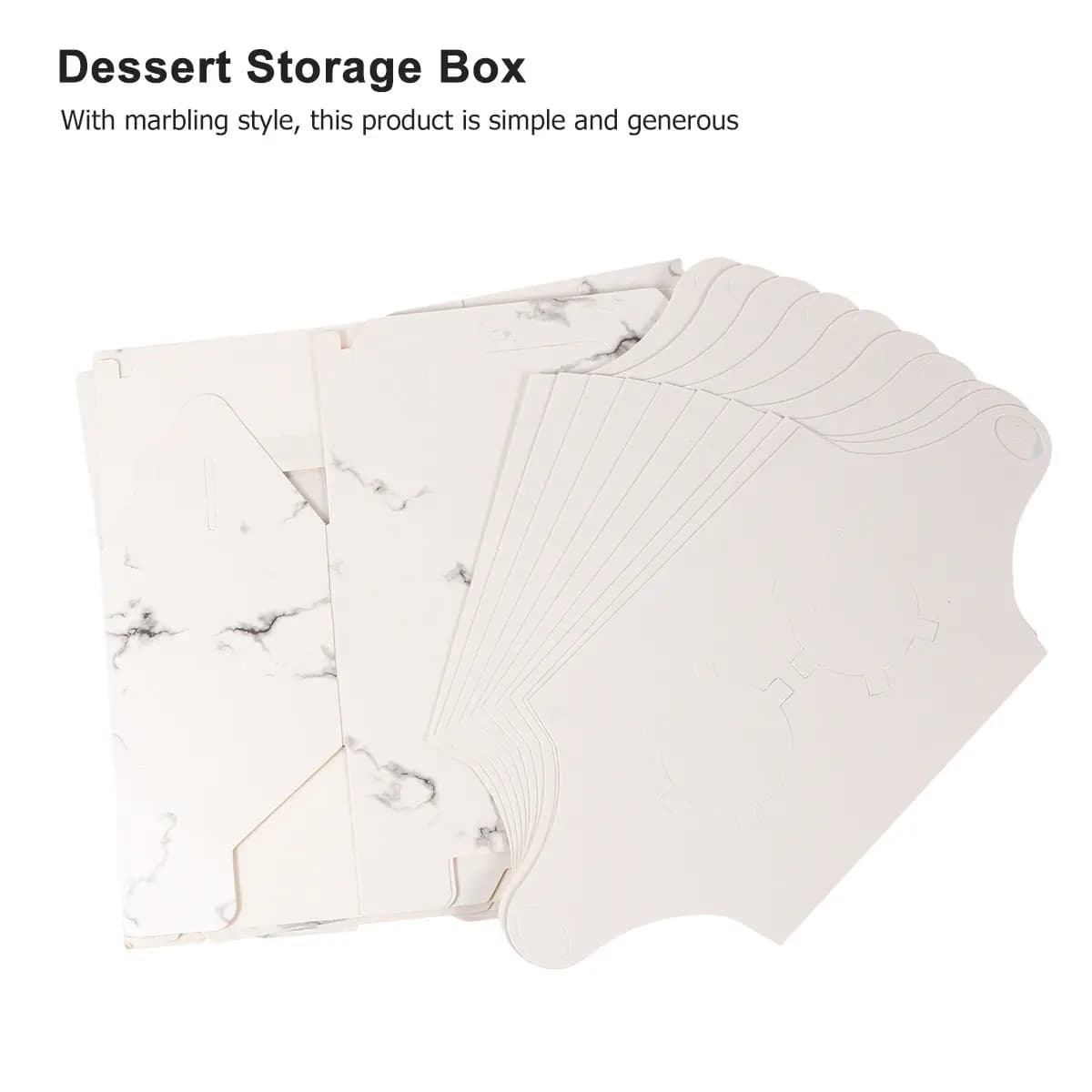 10Pcs Marbling Style Cake Container Box Food Grade Paper Dessert Box for Cupcakes Muffins Cakes Packaging Wedding Birthday