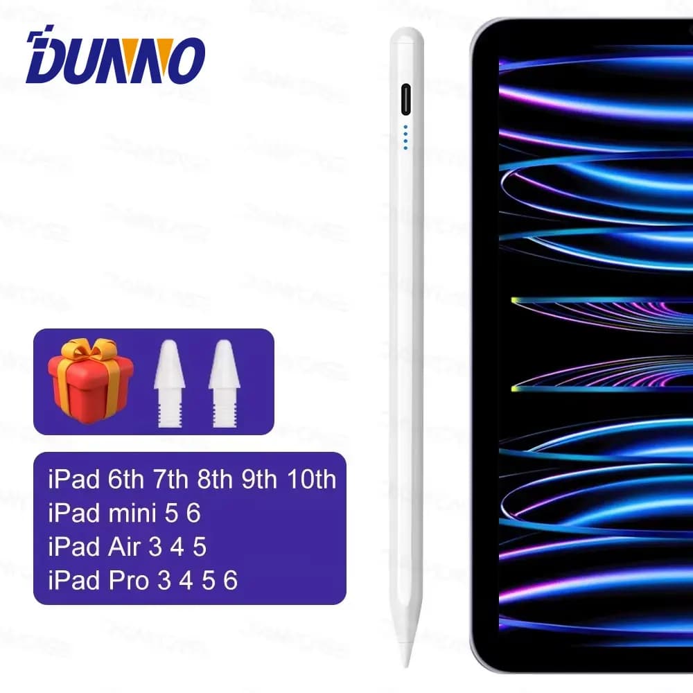 Per iPad Pencil 10th Gen Air 6 M2 Pro M4 Stylus Pen con inclinazione dei rifiuti del palmo, per iPad Pro 11 12.9 Air 4/5 7/8/9 mini 56 7 Tablet