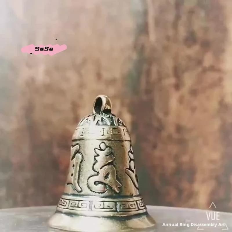 S-1 Pc Brass Handicraft Die-casting Scripture Bell Car Button Wind Bell Tibetan Creative Gift Home Decoration Pendant