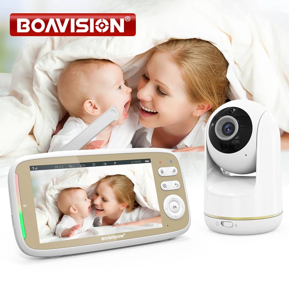 VB803 Baby monitor 5 inch display 720P larger with camera 330 ° Padella 135 ° Inclination camera for babysitter with night vision two-way audio with 3X zoom