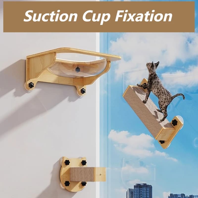 Hanging Cat Tree Suction Cup Indoor Cat Trees Accessories Pet Cats Hammock Window Cats Kitten Furniture Toy Scratching Post