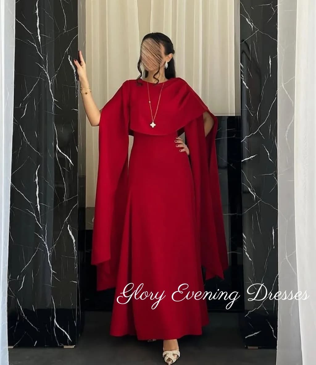 Abito da ballo con macchie rosse da donna con maniche lunghe Abiti da sera Dubai Lunghezza pavimento Abiti da sposa formali Arabia Saudita personalizzati