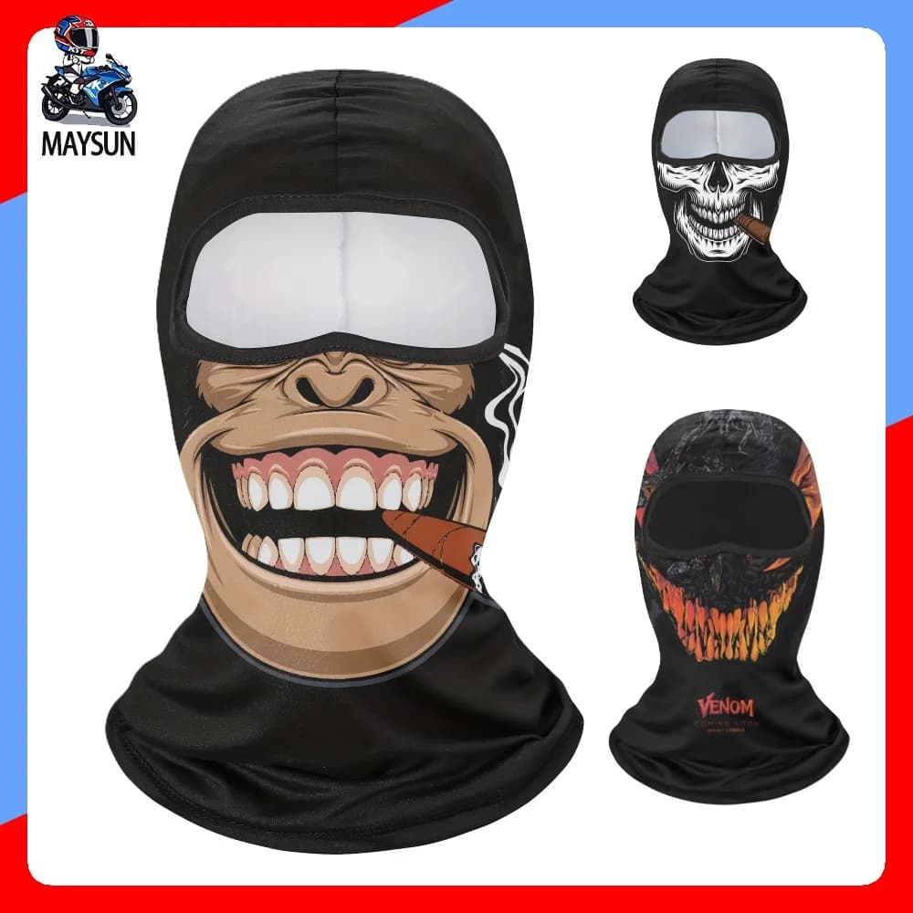 Protezione solare esterna Nuovo Venom Maschera da sci Passamontagna Moto Teschio Maschera per casco da equitazione ad asciugatura rapida Fodera per casco MTB Copricapo da bicicletta