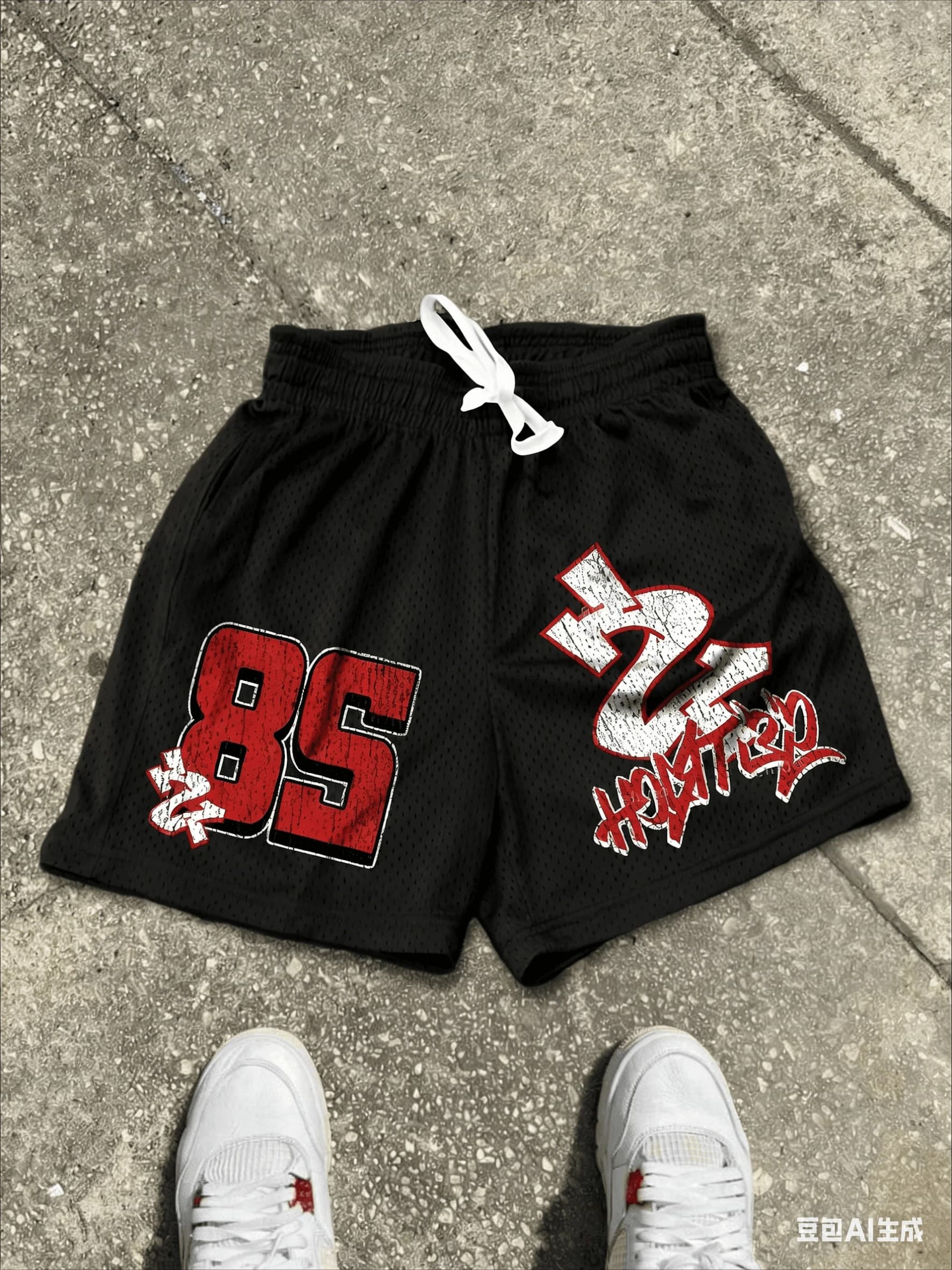 Summer Sport Training Breathable Fashionable Shorts Fun Text No.28 Graphic Print Shorts Streetwear Fashion Casual Shorts Moto