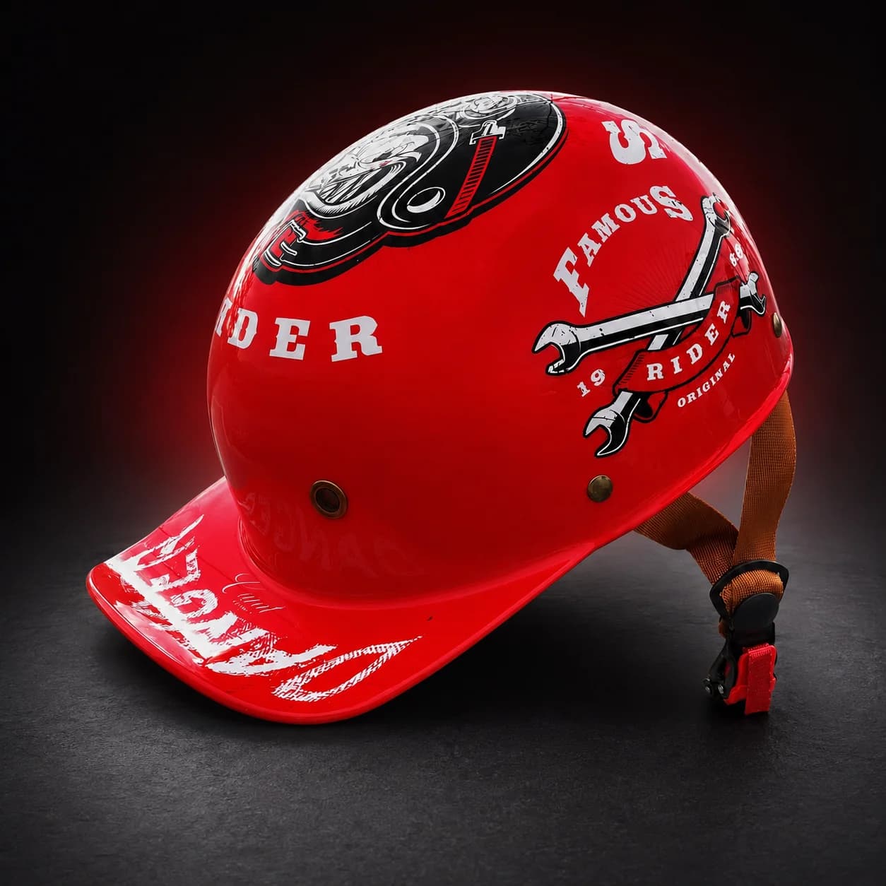Retro Baseball Cap Motorcycle Half Helmet for Men Women, Open Face Helmet with Quick Release Strap for Cruiser Scooter