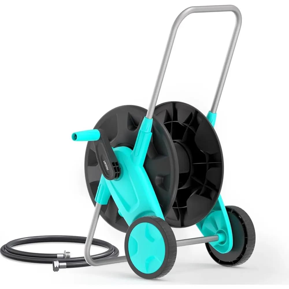 Portable Garden Hose Cart, Hold Up to 75-100 t o 5/8 Inch Hose,Garden Water Pipe Holders Mobile Tools with 2 Wheels or Outside H