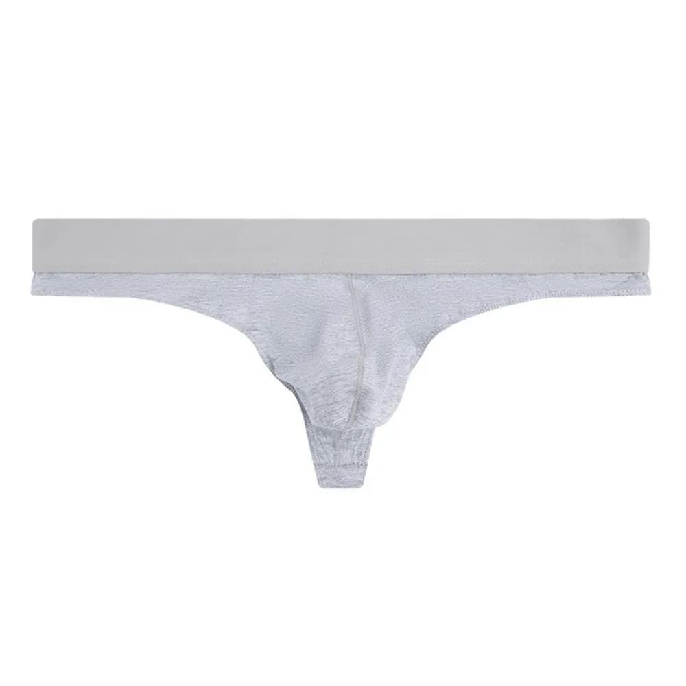 Breathable Cotton Men Thin Thongs Underpants Low Waist Men's Panties Underwear Solid Color Male Briefs Summer