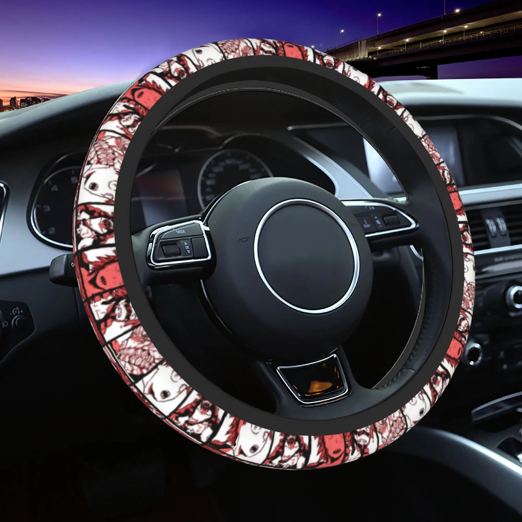 Car Cover 37-38 cm, Design Anime MHA, Universal, Elastic, Car Decorative Accessories