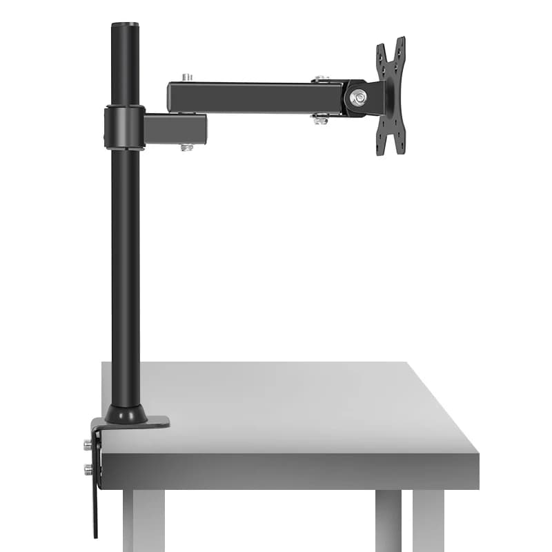 HILLPORT Monitor Table Support - Single Arm for LCD TV with 360° Inclination and Rotation, Compatible VESA 75/100 for 10-27 Inch Monitor