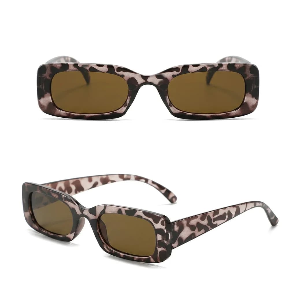 Unisex Fashion Eyewear Comfortable Pc Material Sunglasses Uv400 Sunglasses Impact-Resistant Rectangular Full Frame Sunglasses