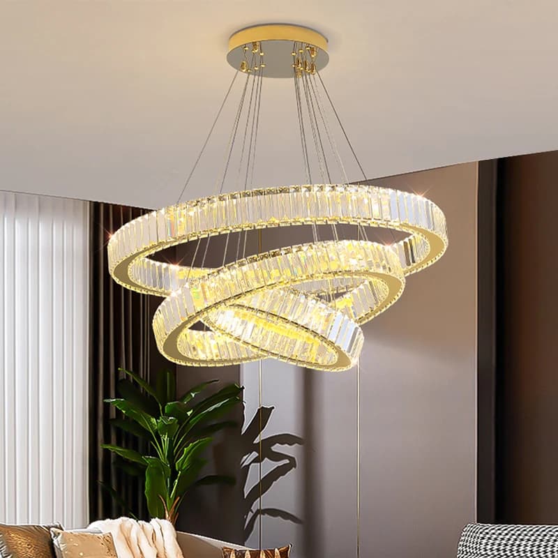 Led Ring Design Crystal Chandelier For Living Dining Room Round Cristal Lamp Gold Modern Home Decor Bedroom Hang Light Fixture
