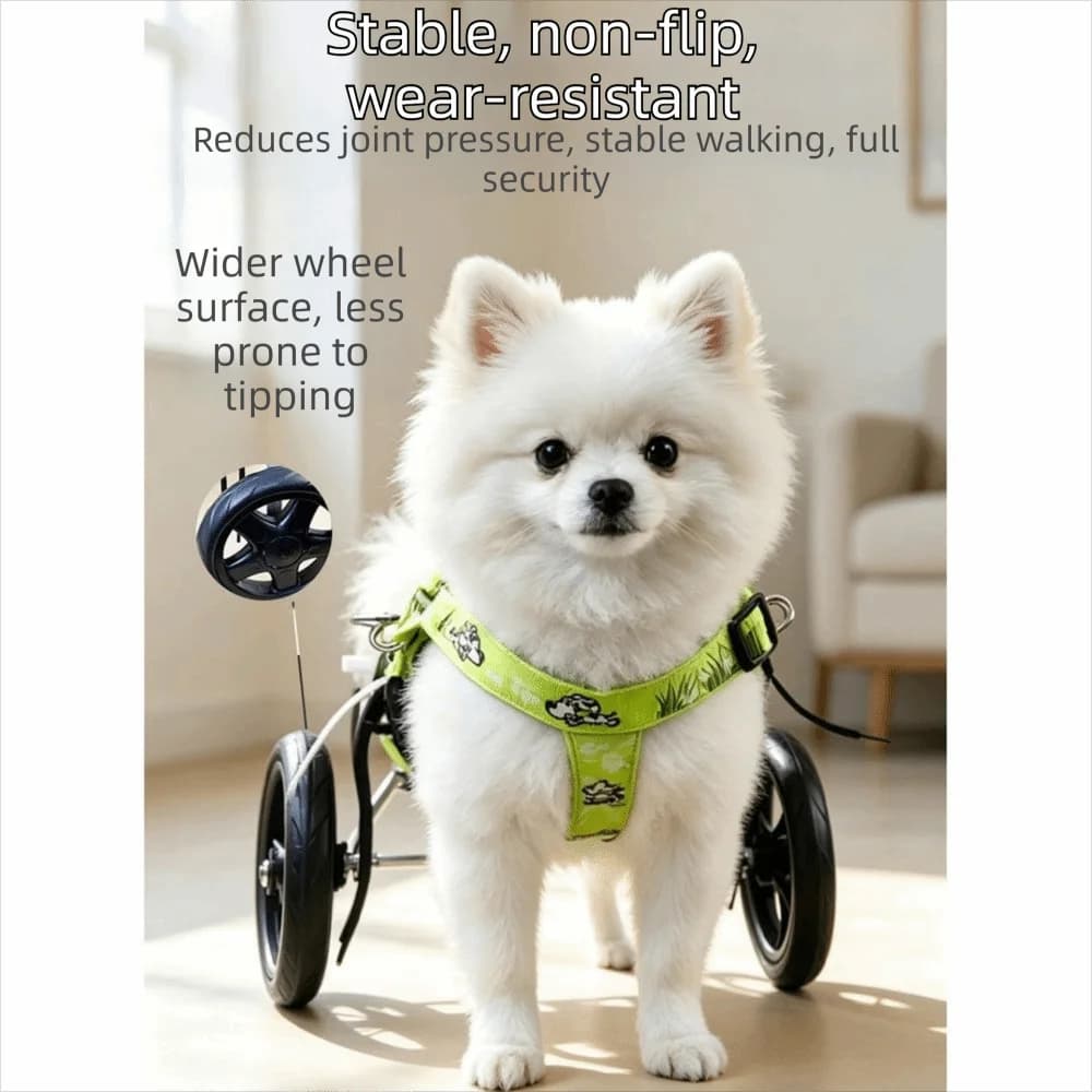 Adjustable Dog Wheelchair Breathable Comfort Harness Pet Rehabilitation Cart Durable Rear Leg Support Disabled Pet Walking Aid