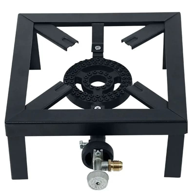 ABGH-Outdoor Cooker Cast Iron Stove Gas Boiling Ring Large LPG Stove Portable Fire Control Stove Iron Frame