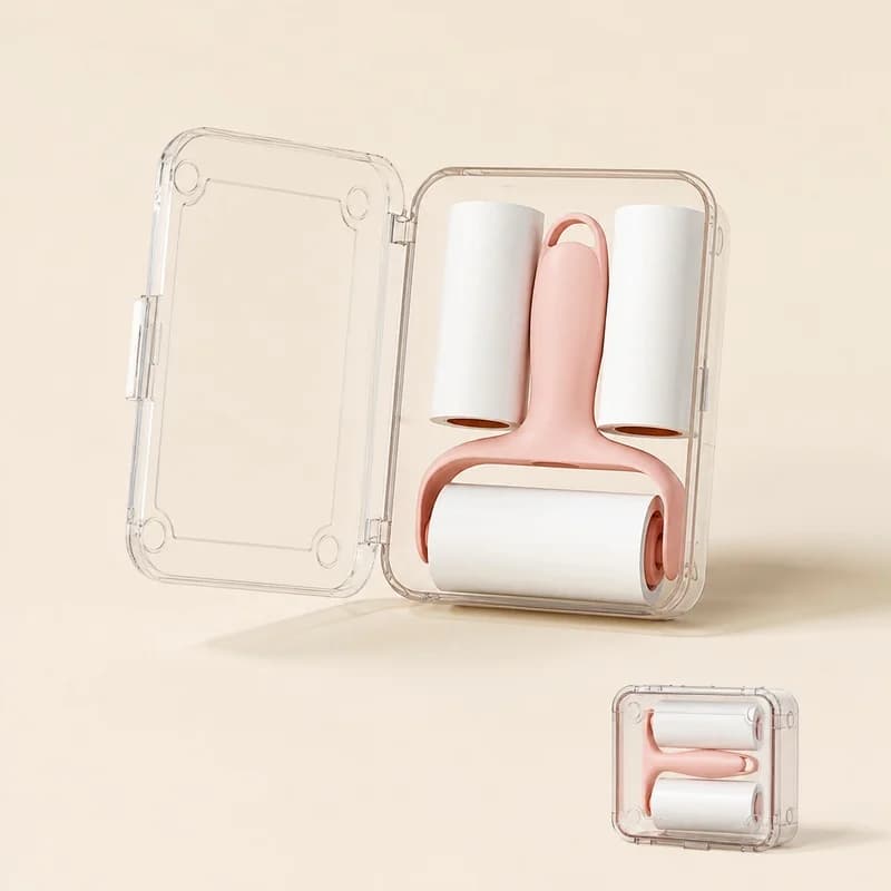 Mini Travel Lint Roller With Case 3 Rolls Portable Pet Hair Remover For Clothes Bags Car Seats Refillable Sticky Sheets