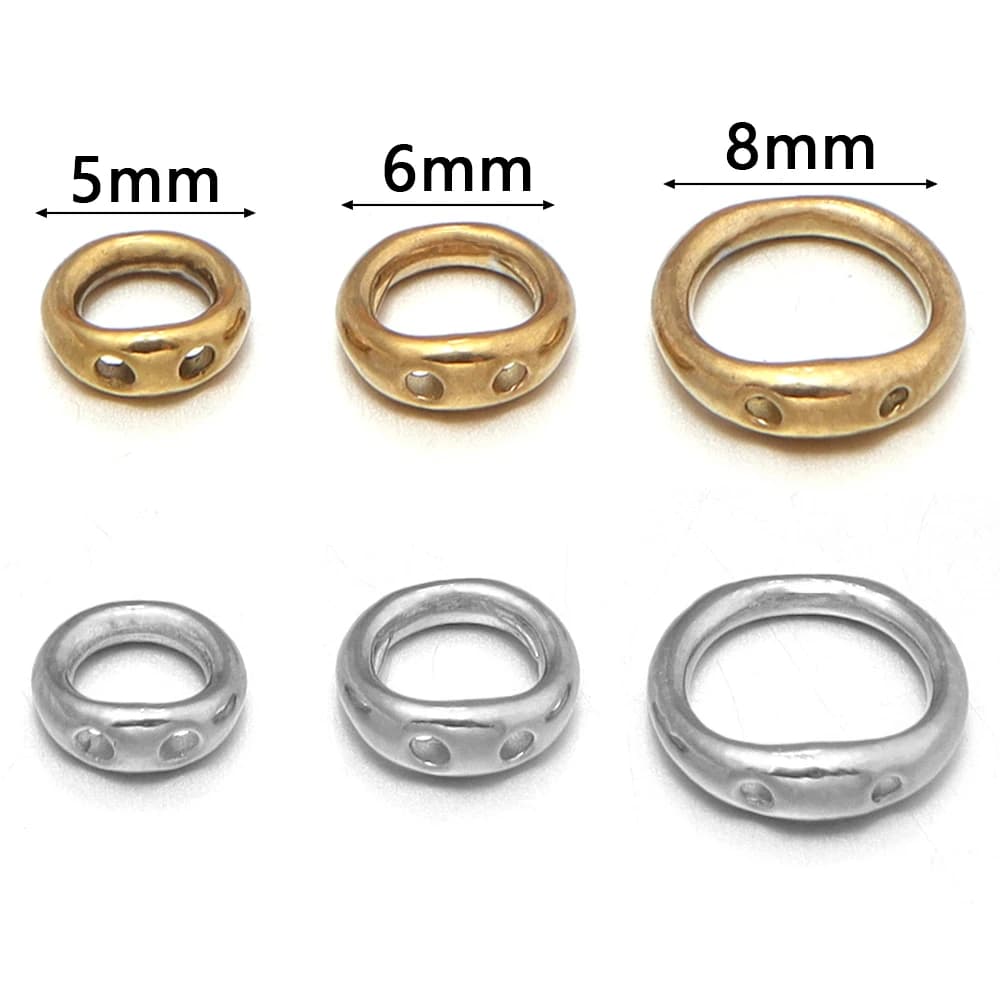 10Pcs Stainless Steel Necklace Clasps End Double Hole Connectors Hooks for Necklace Bracelet Jewelry Making DIY Accessories