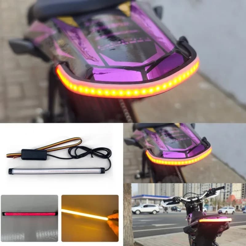 20CM 30CM 45CM 60CM Moto Indicatori di direzione Striscia luminosa Moto Sequenziale Switchback Che scorre Luci dei freni di direzione Fanale posteriore a LED Stripe