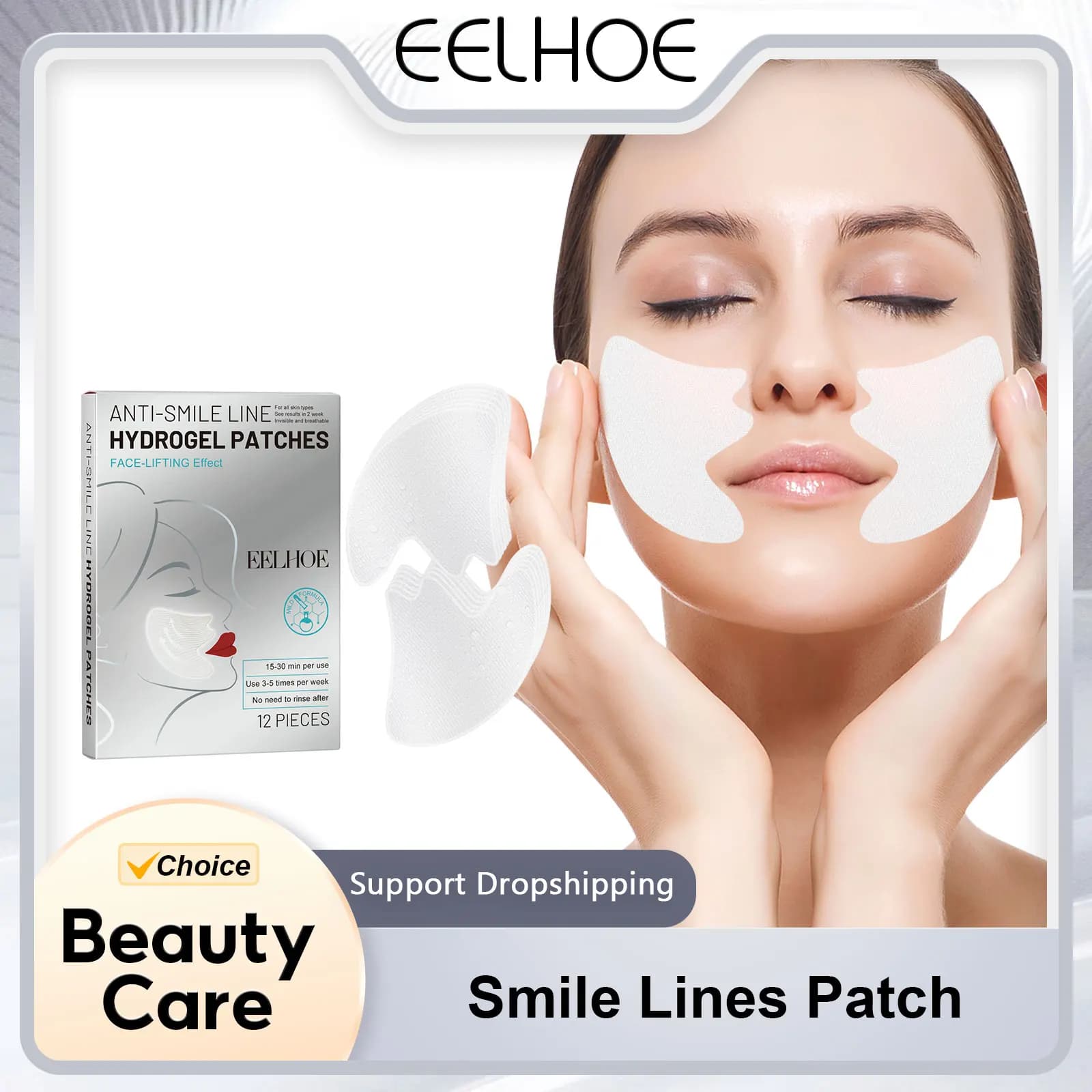Patch for Smiling Lines Device for the removal of nasolabial folds Sodium Hyalurate Skin Strength Ringiovanizes Face Slimming Mask