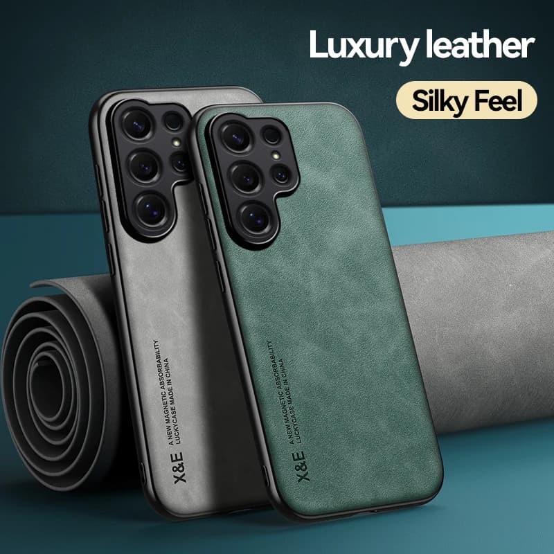 Custodia per telefono ultra sottile in pelle PU di lusso per Samsung S26 Ultra S24 S22 S23 S25 Ultra Plus A57 A56 A55 A54 A53 A52, cover posteriore morbida