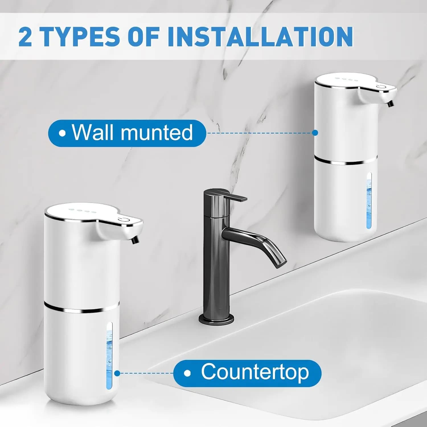 Nuovo dispenser automatico di sapone con sensore automatico disinfettante per le mani dispenser di sapone in schiuma a parete
